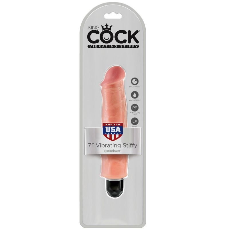 Realistic stiffy dildo 17.8cm vibrator king cock sex toy multispeed natural