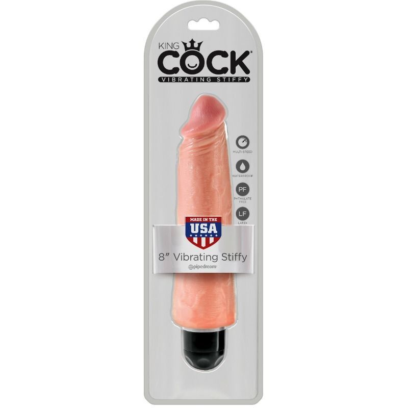 Sex toy multispeed realistic stiffy 20.3cm dildo vibrator king cock natural