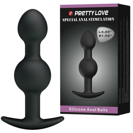 Pretty love special anal stimulation silicone anal balls black 10.3cm sex toy anal plug