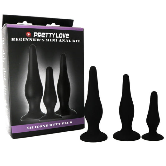 Pretty love bottom beginner's mini anal kit silicone butt plug sex toy anal stimulation