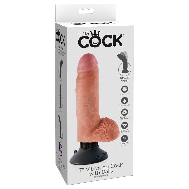 Natural dildo vibrator 17.78cm realistic sex toys with testicles