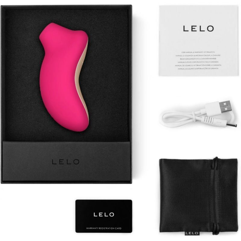 Lelo clitoral stimulator sona cherry color sex toy sonic wave massage