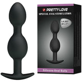 Anal dildo plug silicone beads prostate massager sex toy pretty love 12.5cm black