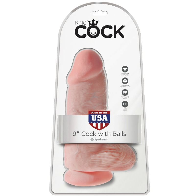 King Cock-Dildo, realistischer Penis, mollig, 23 cm, mit Ball-Saugnapf, Sexspielzeug für Frauen