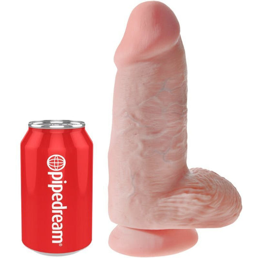 King Cock-Dildo, realistischer Penis, mollig, 23 cm, mit Ball-Saugnapf, Sexspielzeug für Frauen