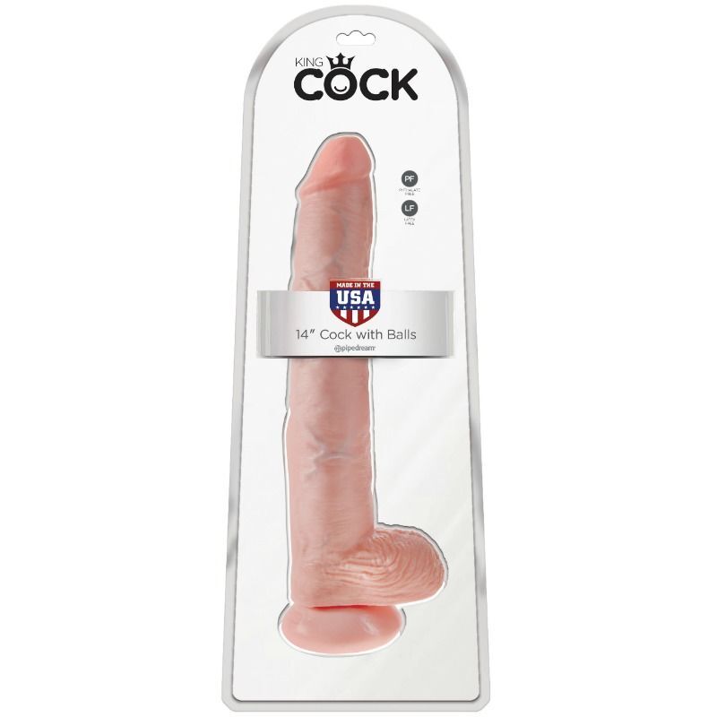 King Cock Riesendildo, realistisch, 35,6 cm, Hoden, Saugnapf, Sexspielzeug für Frauen
