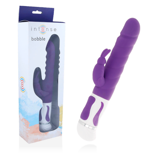 Intenso vibratore bobble coniglio in silicone viola stimolatore clitorideo giocattolo sessuale da donna