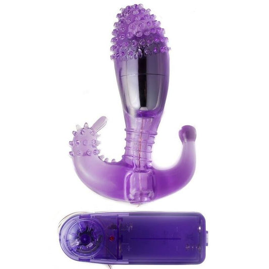 Stimolatore vibrante con plug anale femminile per i suoi giocattoli sessuali con vibratore viola a più velocità