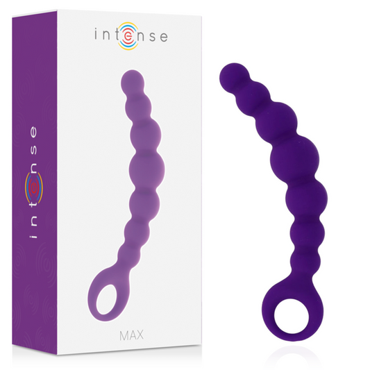 Intense max anal beads purple sex toy soft silicone stimulation pleasure anal