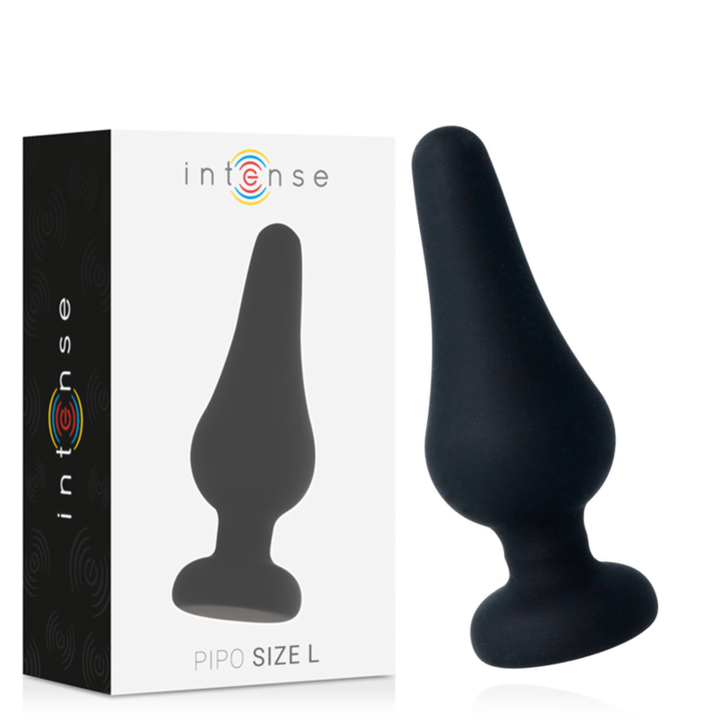 Intense anal plug pipo size L silicone black 13cm sex toy flexible stimulating
