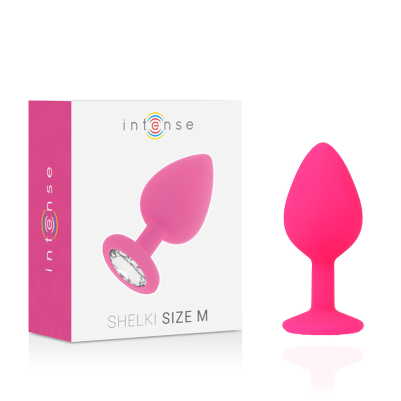 Intense shelki size M plug anal fuchsia anal silicone beads prostate massager sex toys