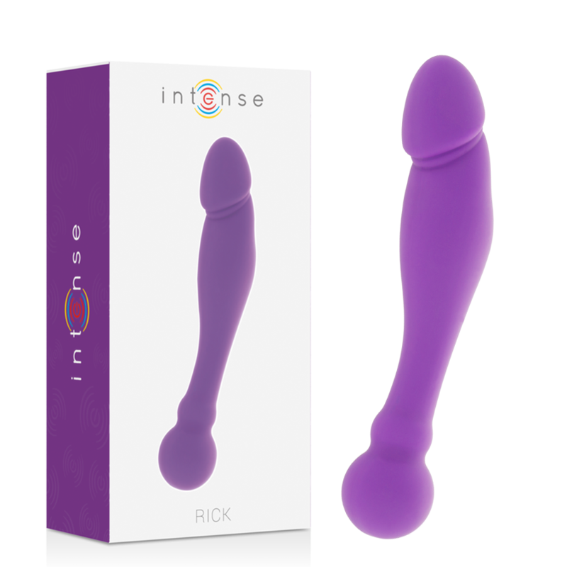 Intense silicone rick dual purple smooth sex toy anal or vaginal