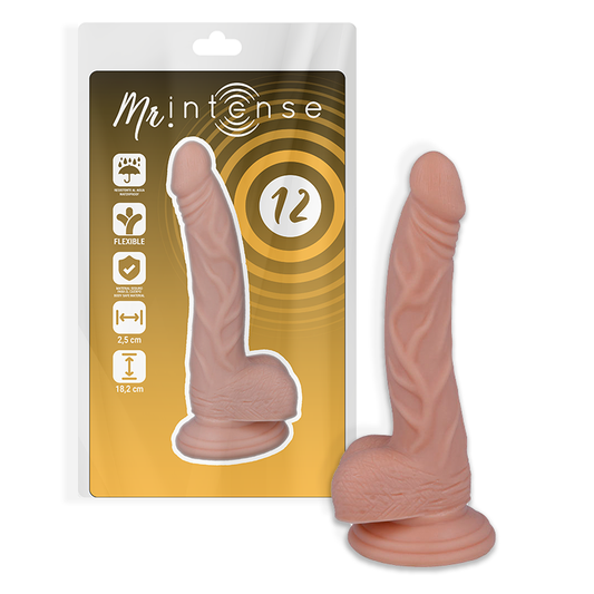 Mr Intense 12 realistischer Dildo 18,2 -O- 2,5 cm natürlicher weicher Saugnapf