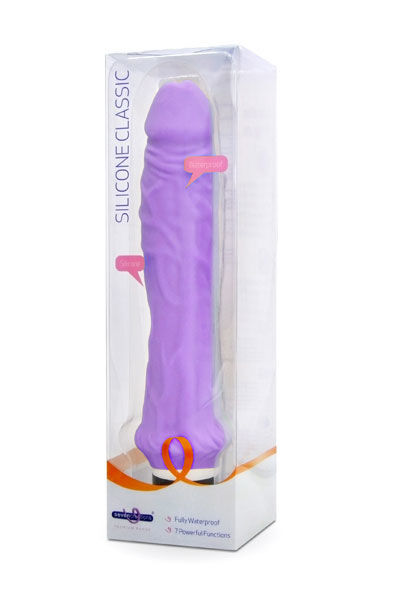 Sevencreations classic silicone vibrator realistic penis purple 24cm