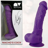 Nacho'cock - pene porno attore articolato impressionante dildo per donna viola 24 cm