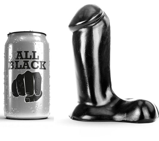 Ganz schwarzer realistischer Dildo 14 cm Sexspielzeug Anal kurz glatt Saugnapf Paar