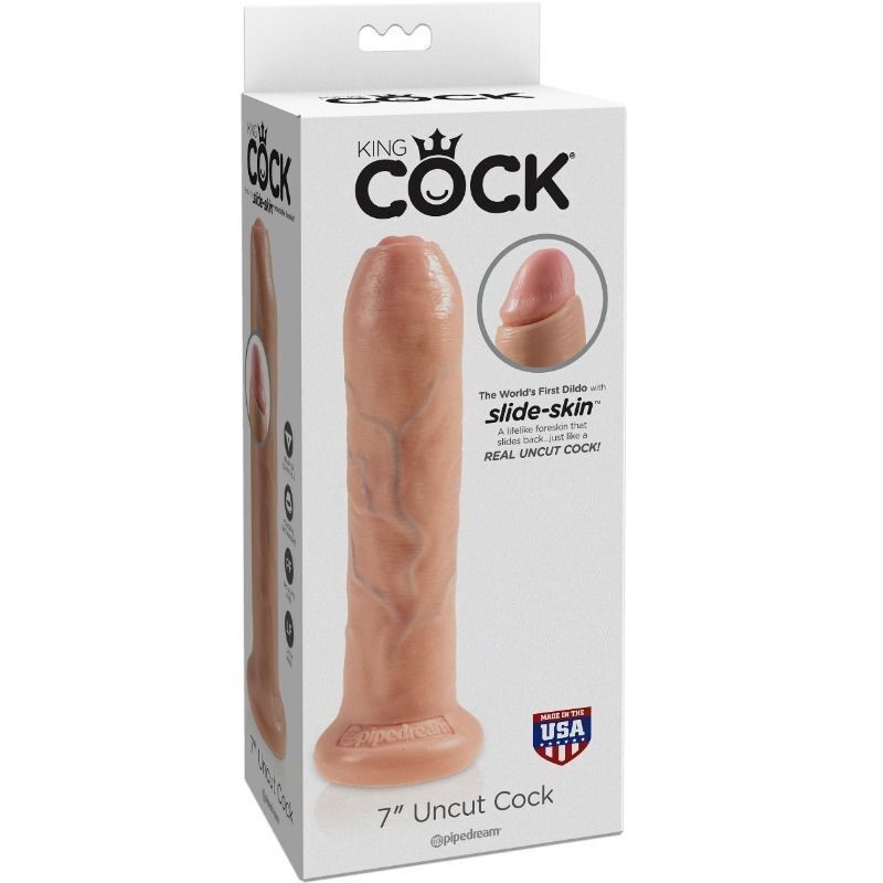 King cock dildo realistic uncut penis natural 21cm for woman vaginal anal sex toy