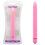 Glossy slim vibrator deep pink large bullet vibe g-spot massager sex toy