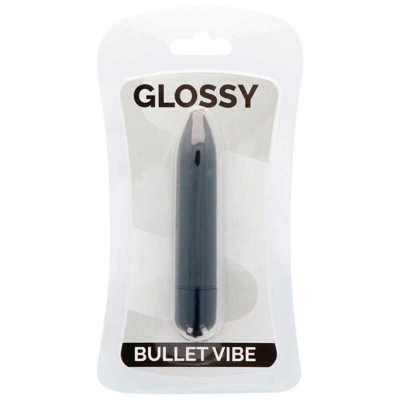 Glossy thin bullet vibe black female vibrator sex toy adult g-spot