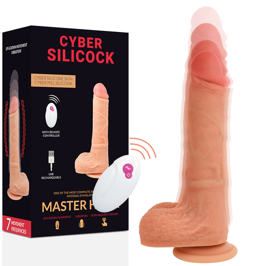 Cyber silicock realistic remote control master huck dildo sex toy up&down