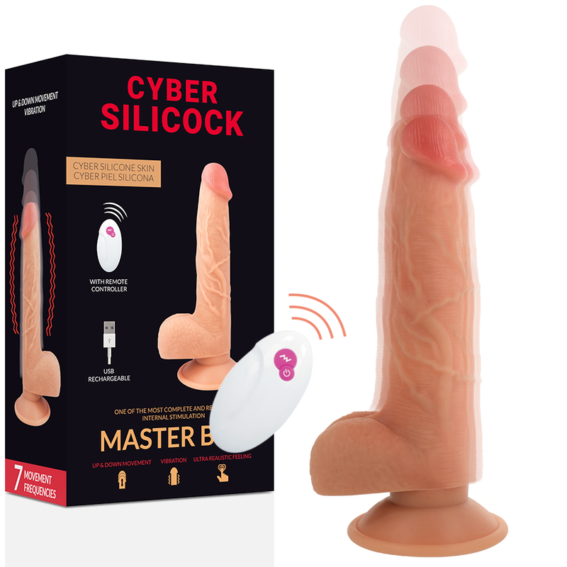 Up&down vibrator cyber silicock realistic remote control master ben women sex toy