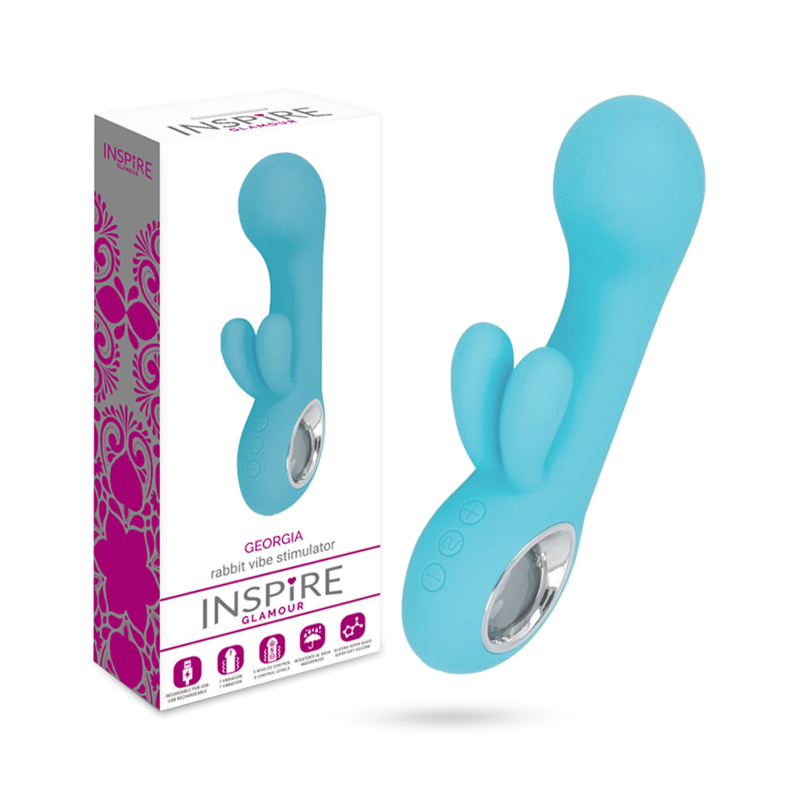 Inspire glamour georgia vibrator turquoise  raabit vibe stimulator g-spot sex toy