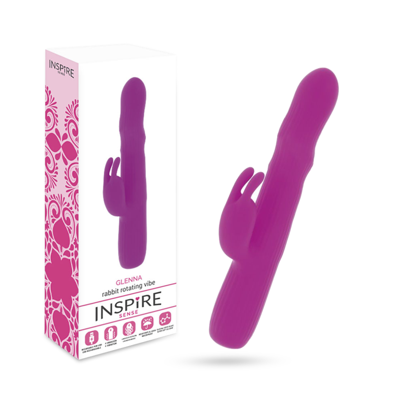 Inspire glenna vibrator rabbit rotator purple sex toy g-spot women stimulator