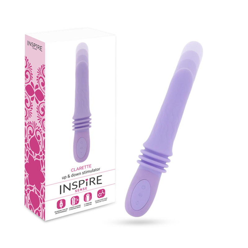 Inspire sense clarette up & down clitoral stimulator purple sex toy vibrator