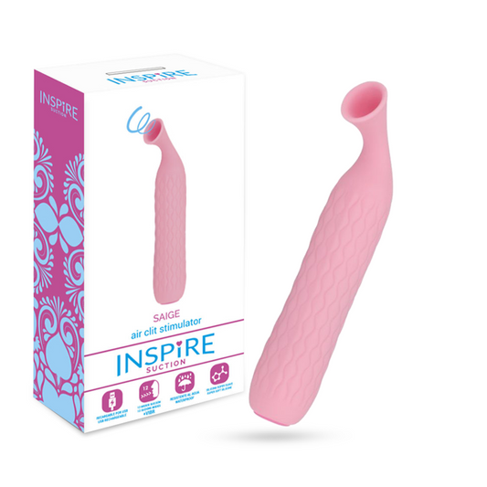 Inspire suction saige air clitoral stimulator pink sex toy with suction