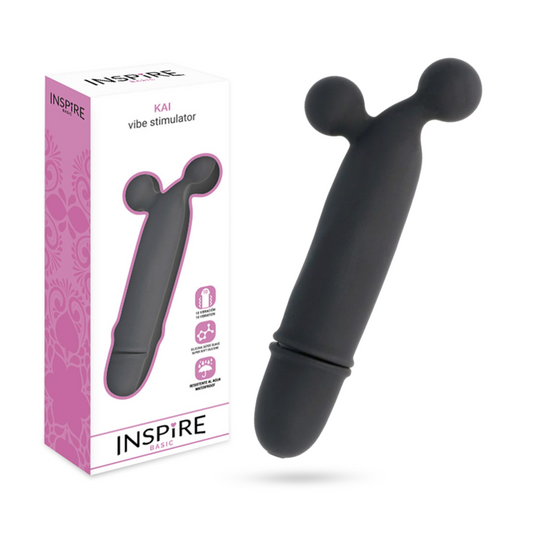 Inspire basic kai vibe stimulator black sex toy 10 mode vibration massager