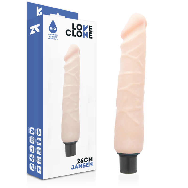 Sex toy vibrator realistic dildo self lubrication dong natural 26cm loveclone jansen