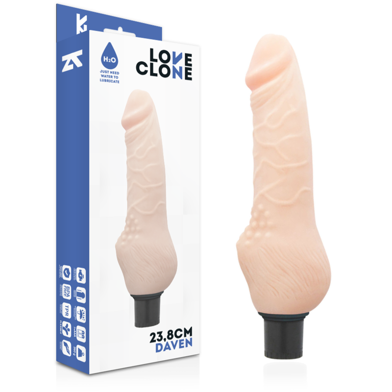 Loveclone Daven selbstschmierendes Dong-Fleisch, 23,8 cm