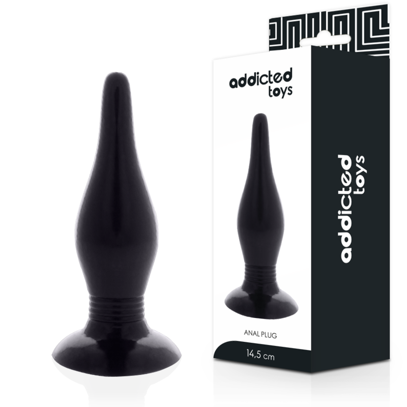 Addicted toys pleasure sexual anal plug 14.5cm black sex toys flexible soft