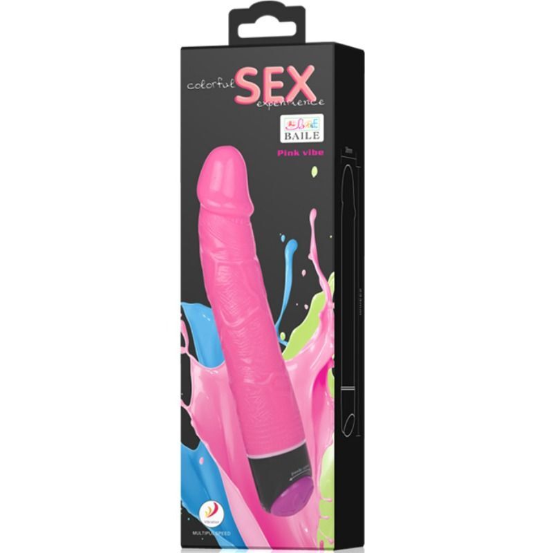 Colorful sex realistic dildo vibrator pink 23cm stimulation sex toy