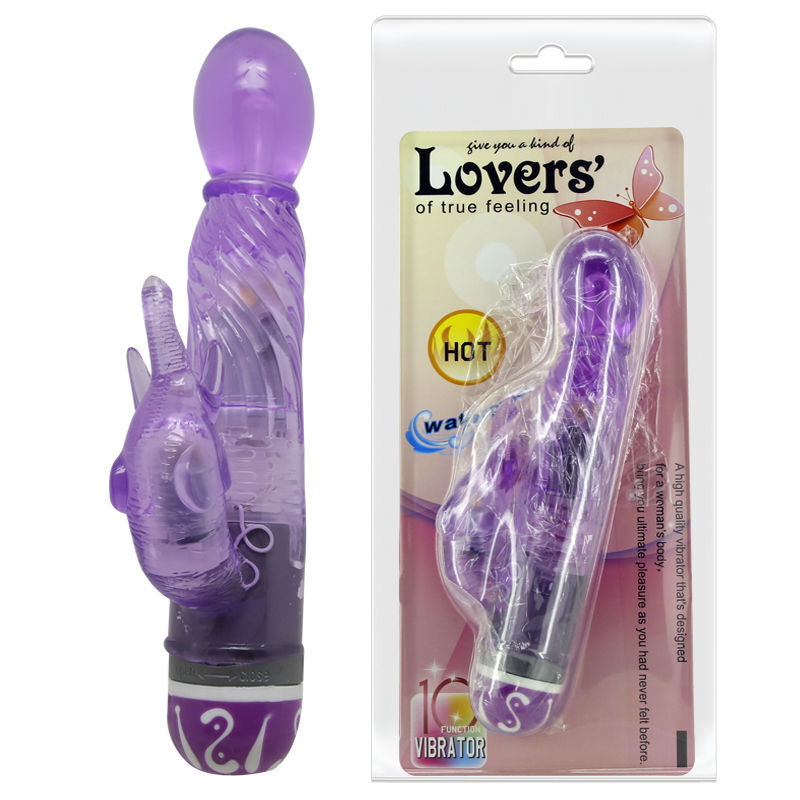 Baile vibrators multispeed rabbit vibrator with clit stimulator purple sex toy