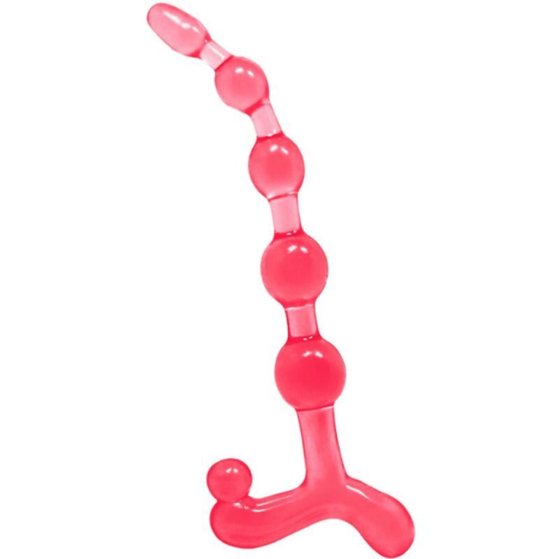 Bendy twist anal beads red flexible sex toy stimulator
