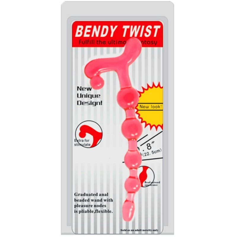 Bendy twist anal beads red flexible sex toy stimulator