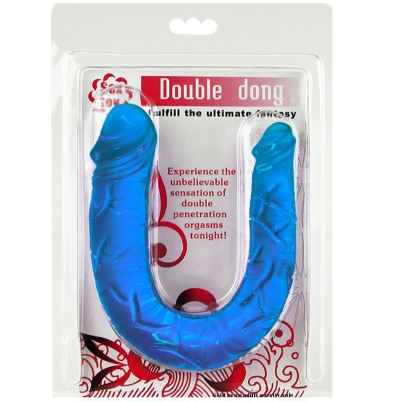 Baile double dong dildo double headed blue