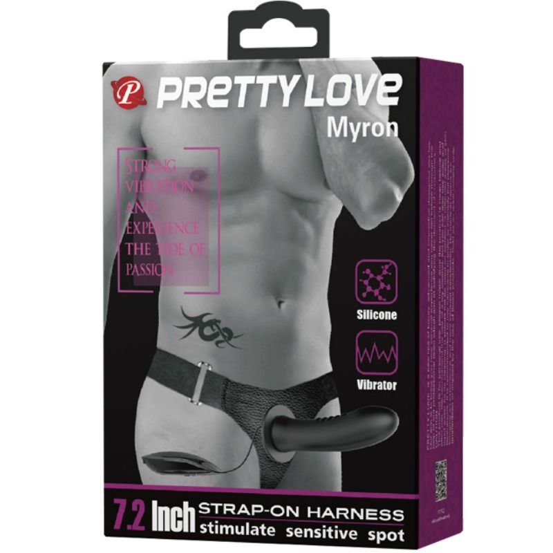 Pretty love myron strap-on with vibration and hollow dildo