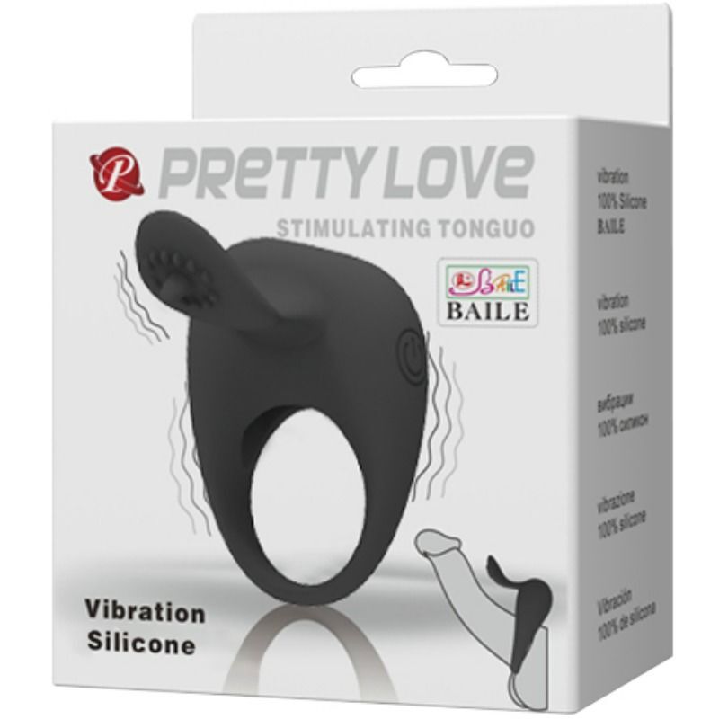 Pretty love vibration silicone ring with tongue sex toy clitoral stimulation