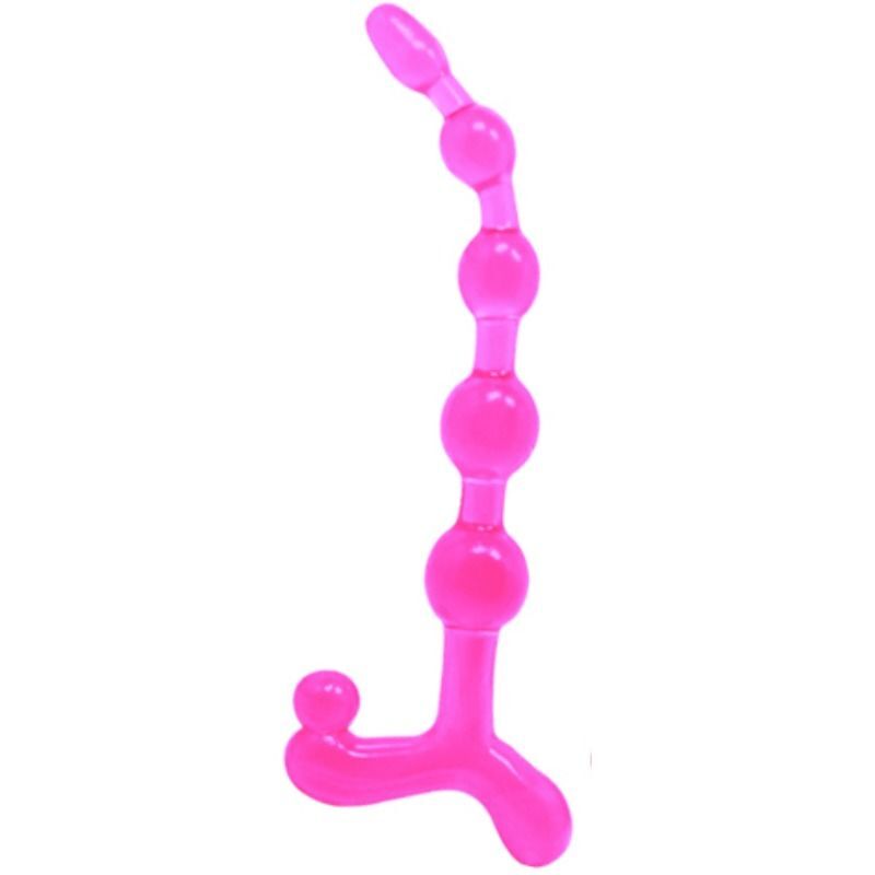 Bendy twist anal beads pink sex toy stimulator flexible