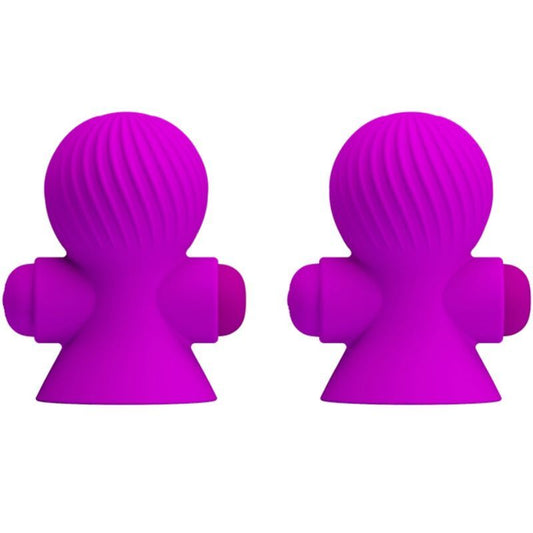 Pretty love stimulating nipple suckers 12 modes of vibration purple sex toy