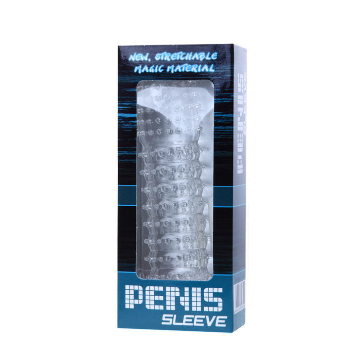 Penis sleeve with stimulating points purple 14cm