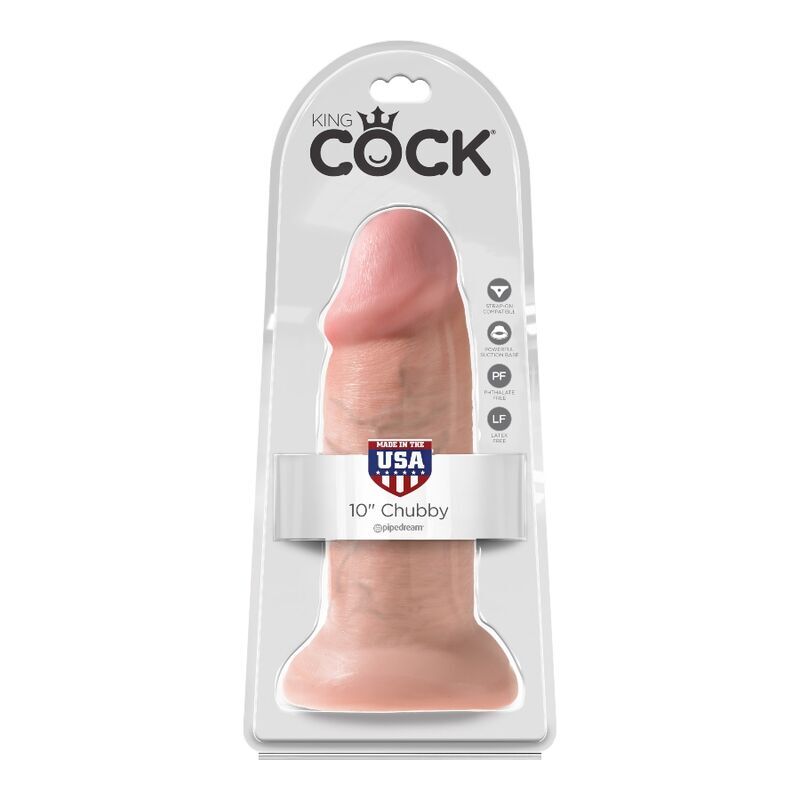 King cock dildo realistic chubby 25.4cm thick penis suction cup woman sex toy