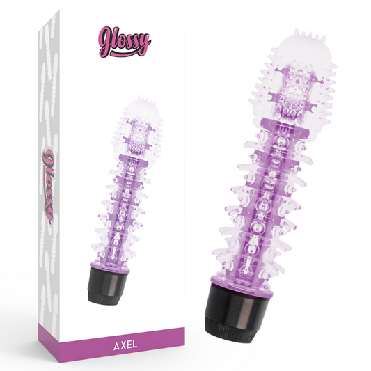 Glossy axel vibrator purple sex toy dildo women pleasure