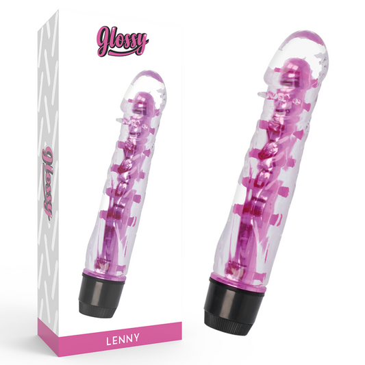 Glänzender Lenny Multispeed-Sexspielzeugvibrator, rosafarbener Dildo, weiblich