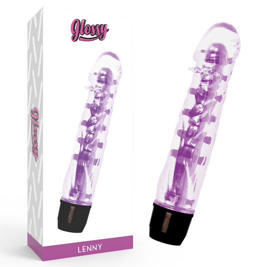 Glänzender Lenny Multispeed-Sexspielzeugvibrator, lila Dildo, weiblich