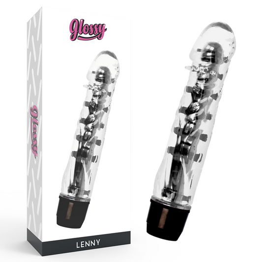 Glossy lenny multispeed sex toy vibrator black dildo female