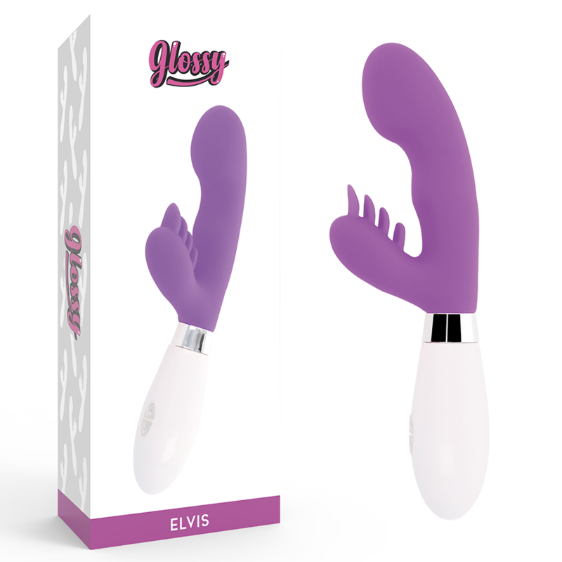 Glossy rabbit elvis purple g-spot sex toy vibrator massager women