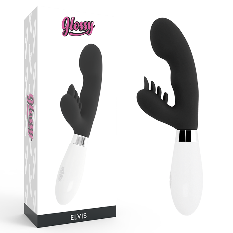 Glossy elvis rabbit massager sex toy black vibration modes MYSecretCY Glossy elvis rabbit massager sex toy black vibration modes MYSecretCY